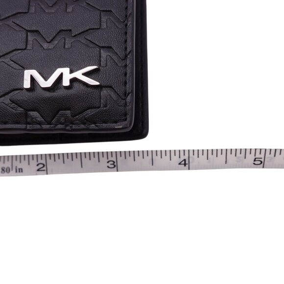 NWOT Michael Kors Malone Debossed Logo Duo Fold Wallet Black Credit Card Pocket - Picture 8 of 10